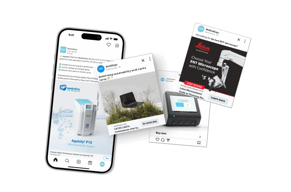 Social Media Campaigns for Leica, Arper, Membrapure boosted by VirtualExpo marketplaces
